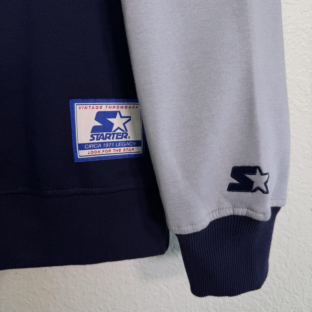 Dallas Cowboys Sweater Men Small Starter NFL Crewneck Fleece Pullover Sweatshirt - Picture 7 of 12